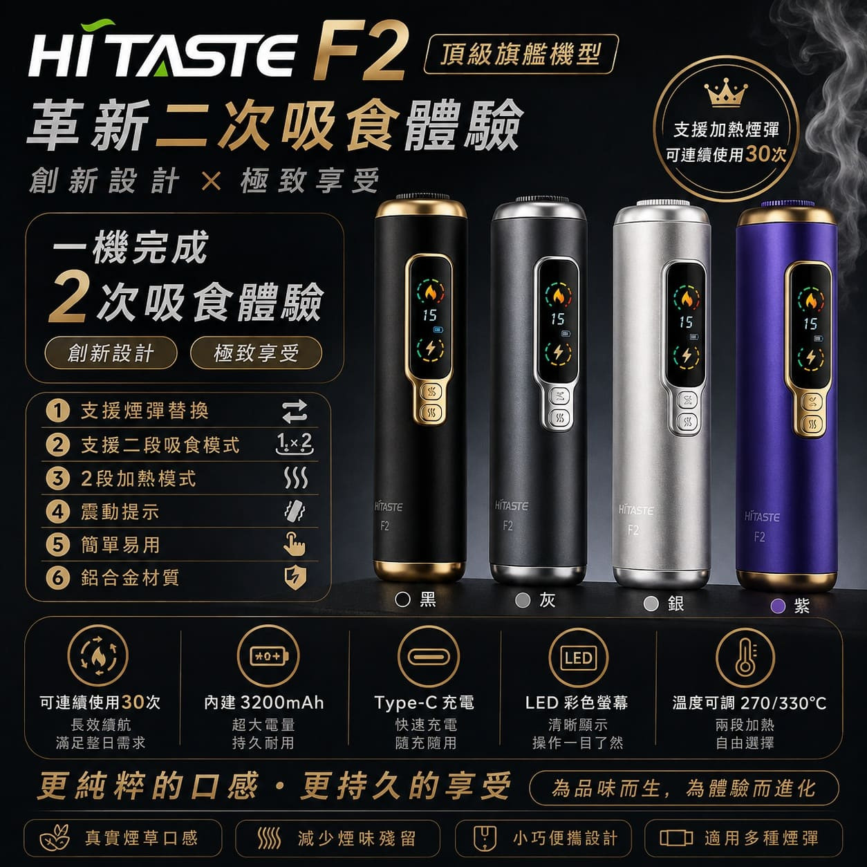 二回機 HiTaste K3(最新)/HiTaste F2/Fasoul C2/ifumo i1/SIXHILL S1
